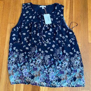 Olivia Sleeveless Printed top with tie neck